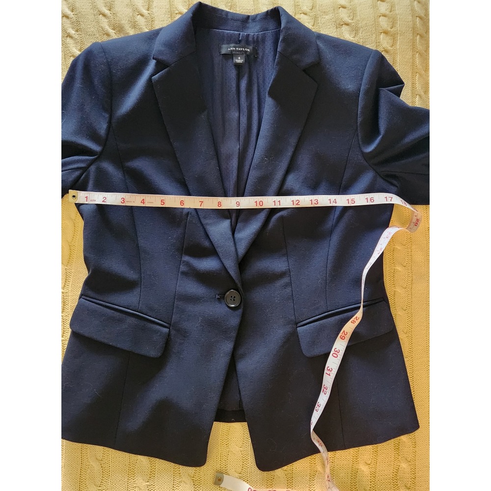 Ann Taylor | Black One-Button Tailored Blazer - Size 4 - Picture 6 of 8